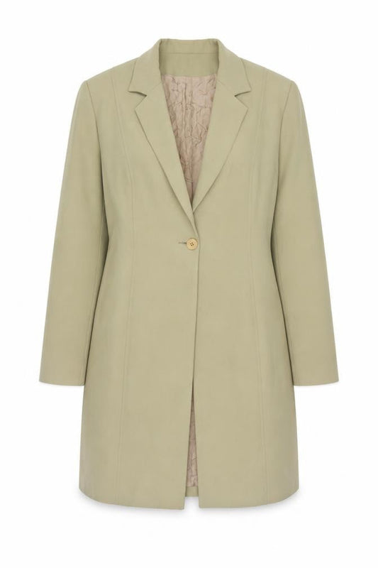 Mila Paoli Women Beige Long Blazer Size 14