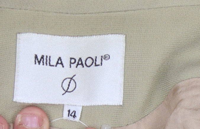 Mila Paoli Women Beige Long Blazer Size 14