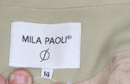 Mila Paoli Women Beige Long Blazer Size 14
