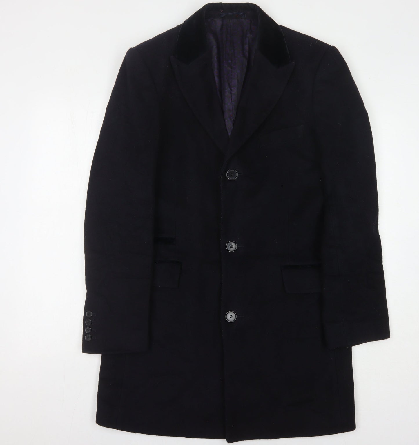 Unisex Adults UK Size S Marks and Spencer Black Overcoat