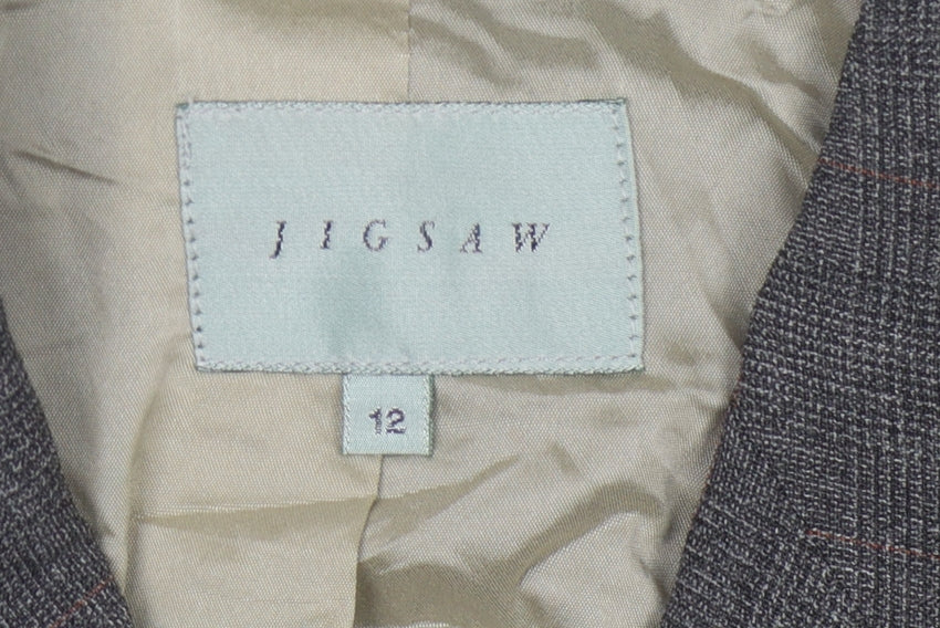 Jigsaw Women's Grey Blazer, Size 12, Regular Fit