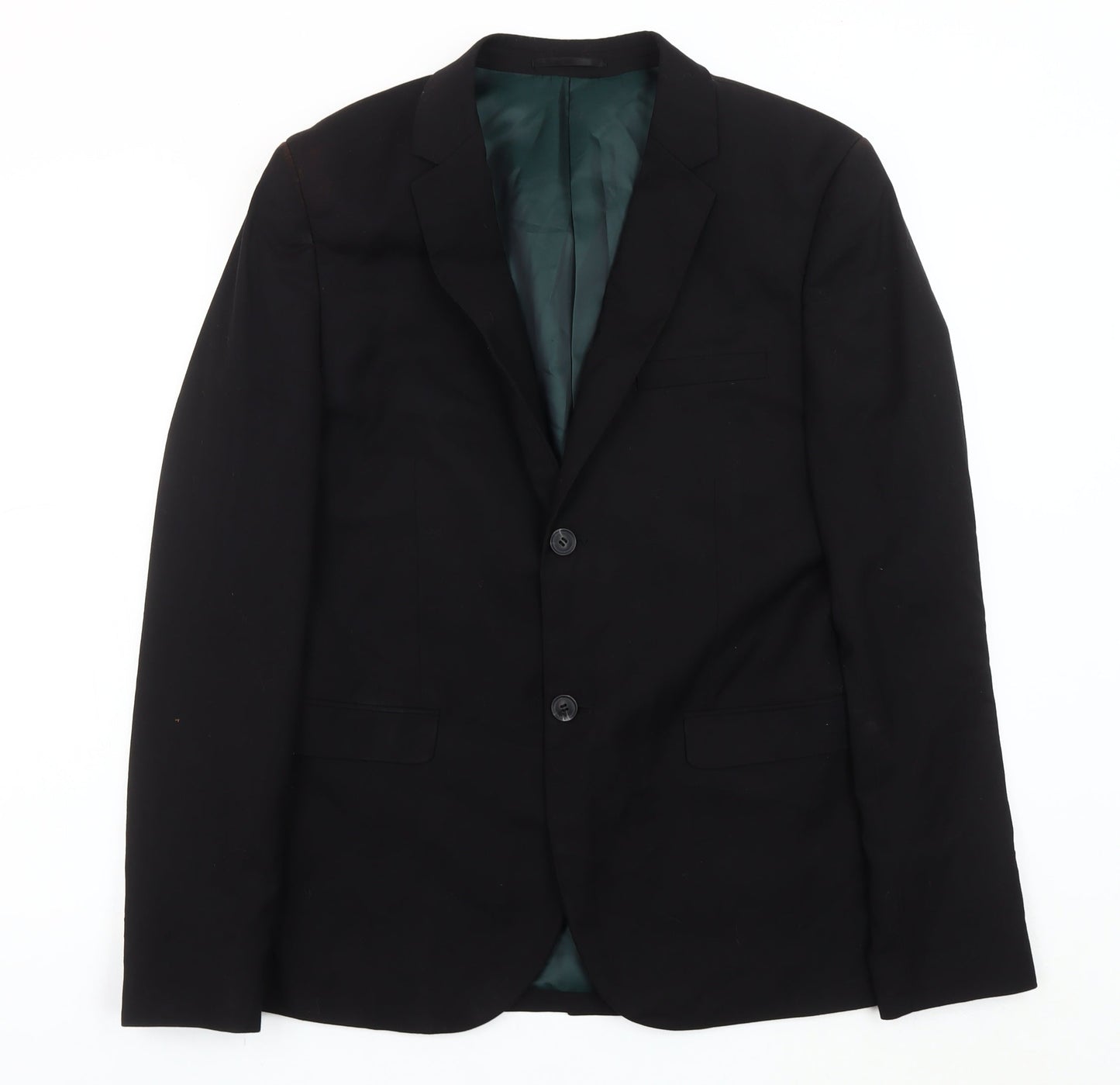 Mens UK Size 42 Topman Regular Black Suit Jacket
