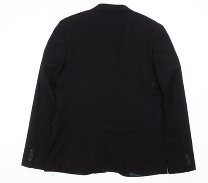 Mens UK Size 42 Topman Regular Black Suit Jacket