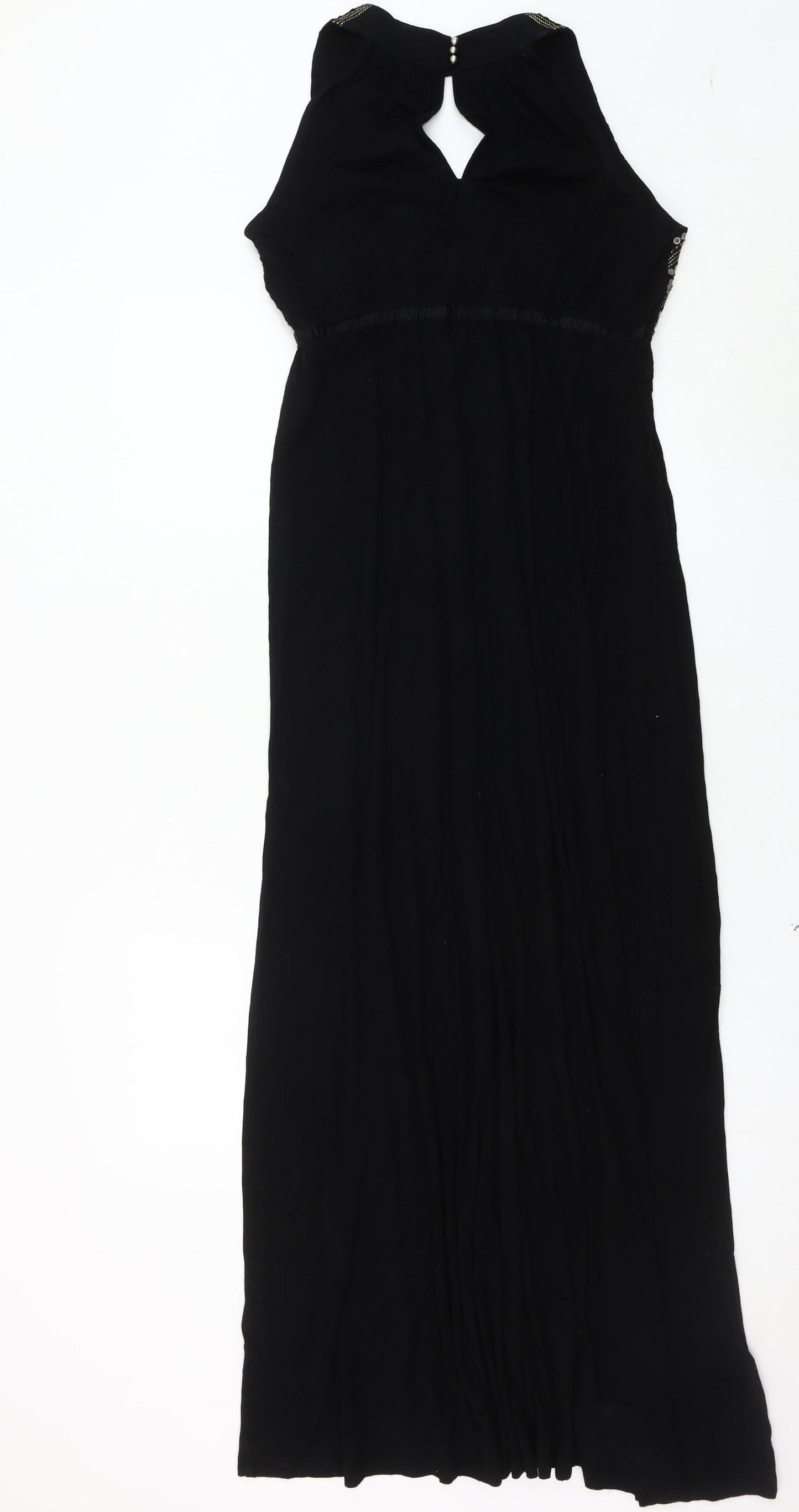 Monsoon Women's Black Maxi Dress Size 10 Sleeveless