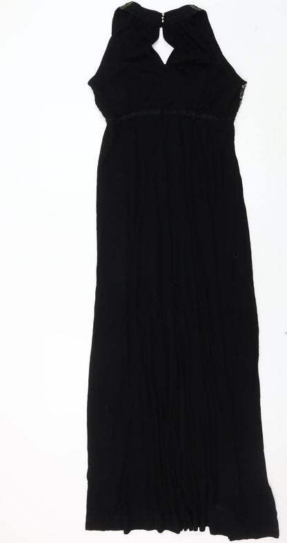 Monsoon Women's Black Maxi Dress Size 10 Sleeveless