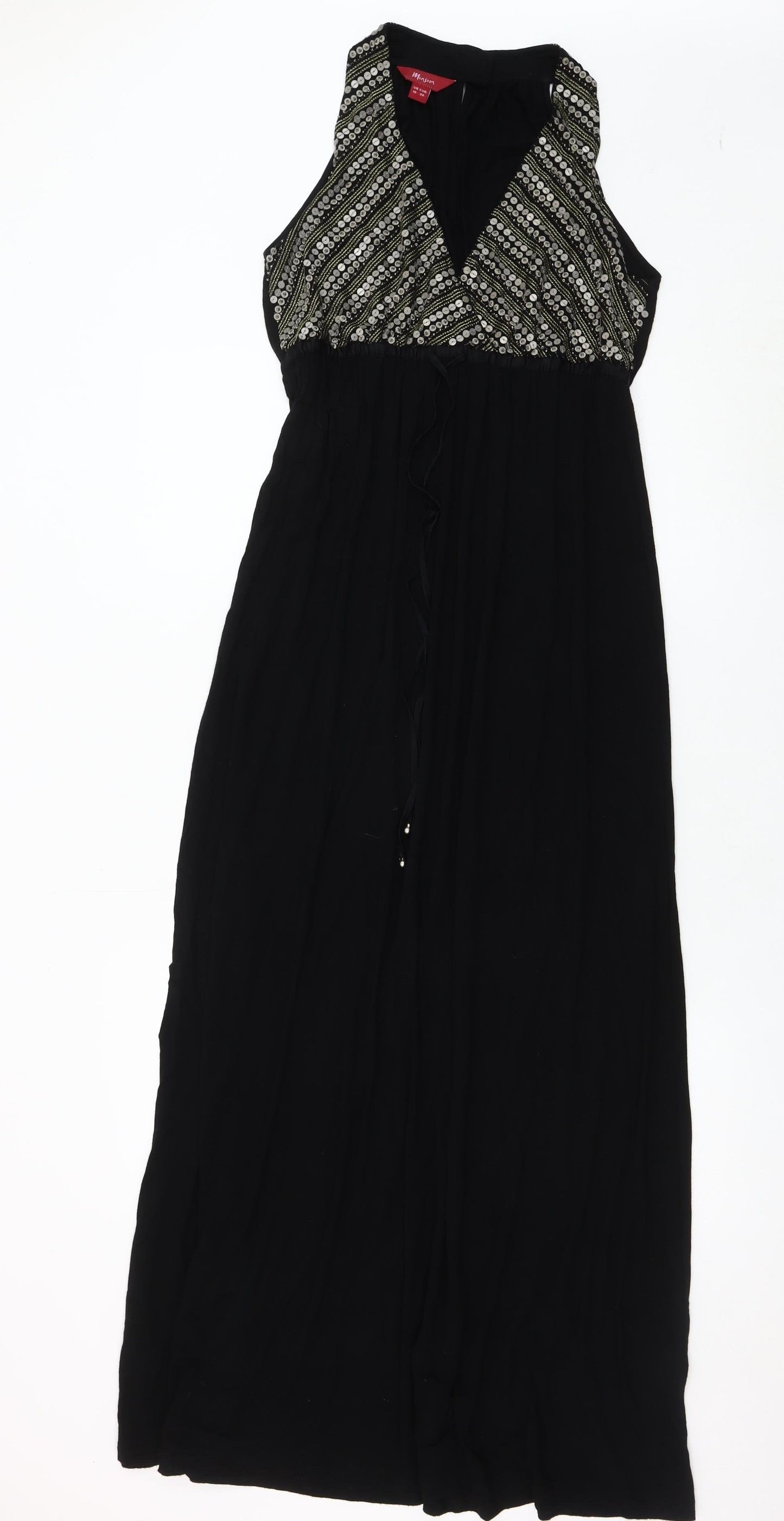 Monsoon Women's Black Maxi Dress Size 10 Sleeveless