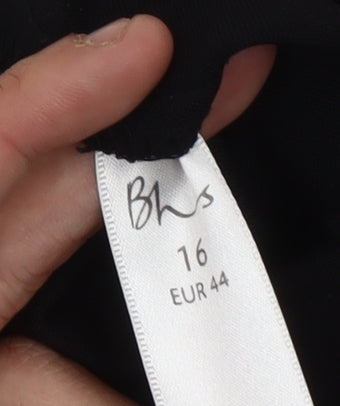 Womens UK Size 16 BHS Regular Fit  Black Trousers