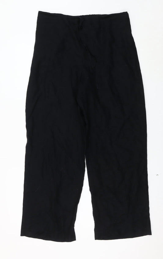 Laura Ashley Women's Black Linen Trousers Size 12