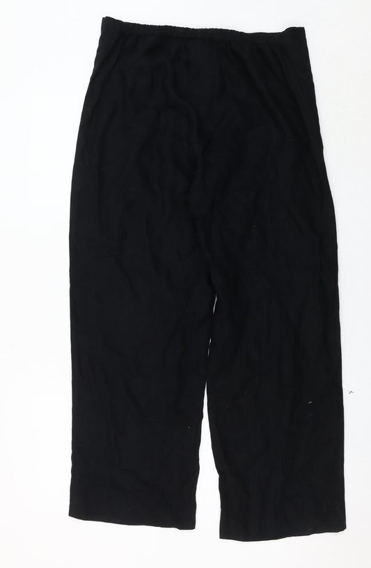 Laura Ashley Women's Black Linen Trousers Size 12