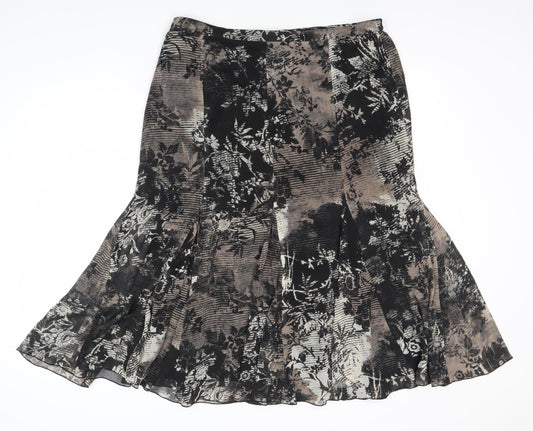Basler Womens Multicolour Floral Midi Flare Skirt Size 16