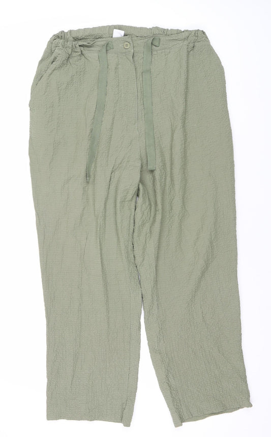 Womens UK Size 14 Cotton Traders   Green Trousers