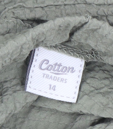 Womens UK Size 14 Cotton Traders   Green Trousers
