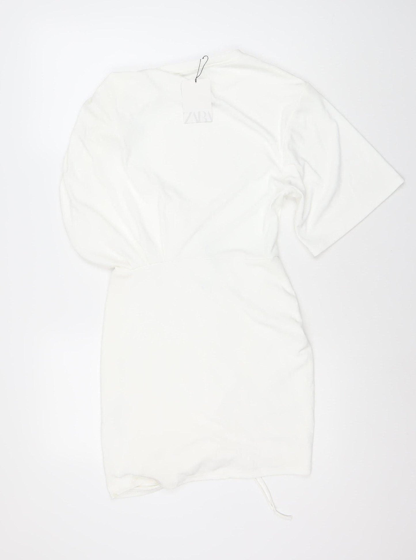 Zara Women White Dress Size 8 Polyester