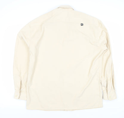 COLLUSION Men's Beige Long Sleeve Button-Up Shirt