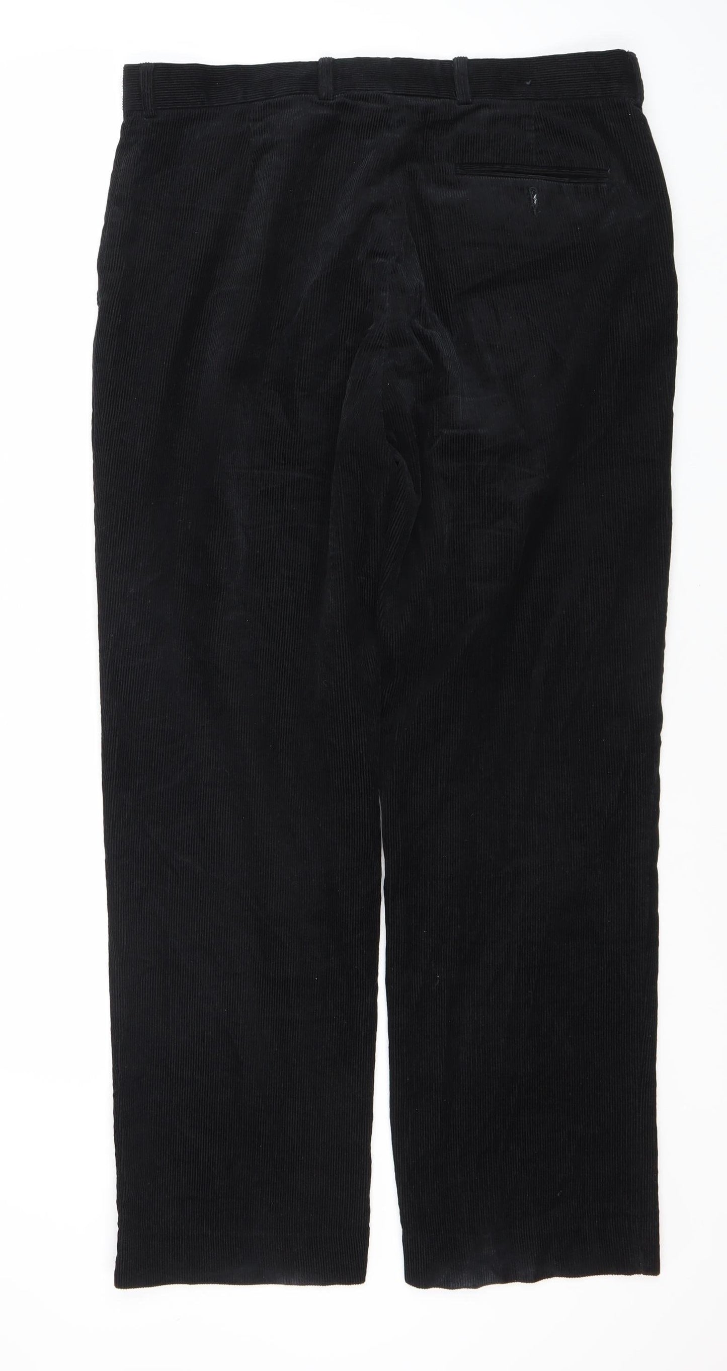 James Pringle Men's Black Corduroy Trousers, Size M