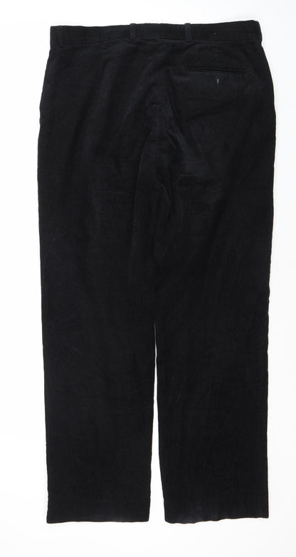 James Pringle Men's Black Corduroy Trousers, Size M