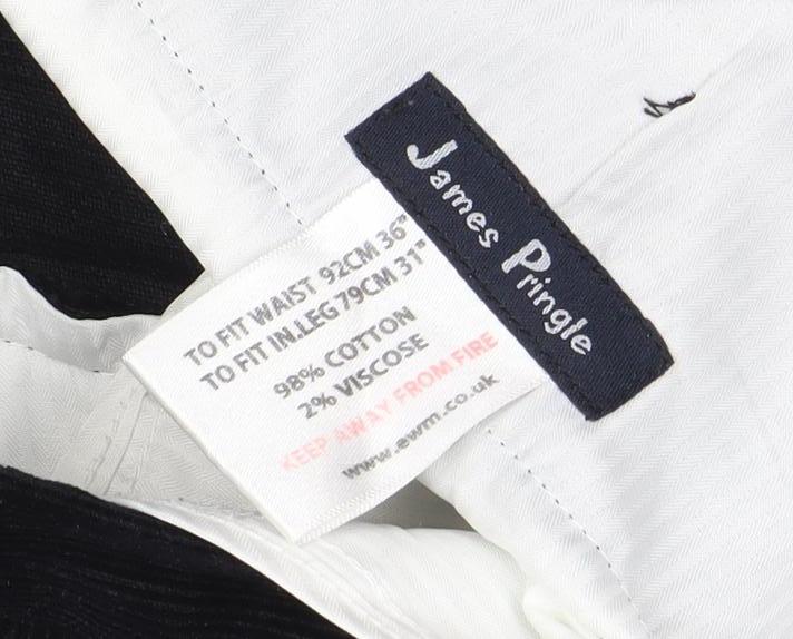 James Pringle Men's Black Corduroy Trousers, Size M