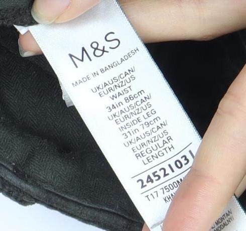 Marks and Spencer Men's Black Corduroy Trousers