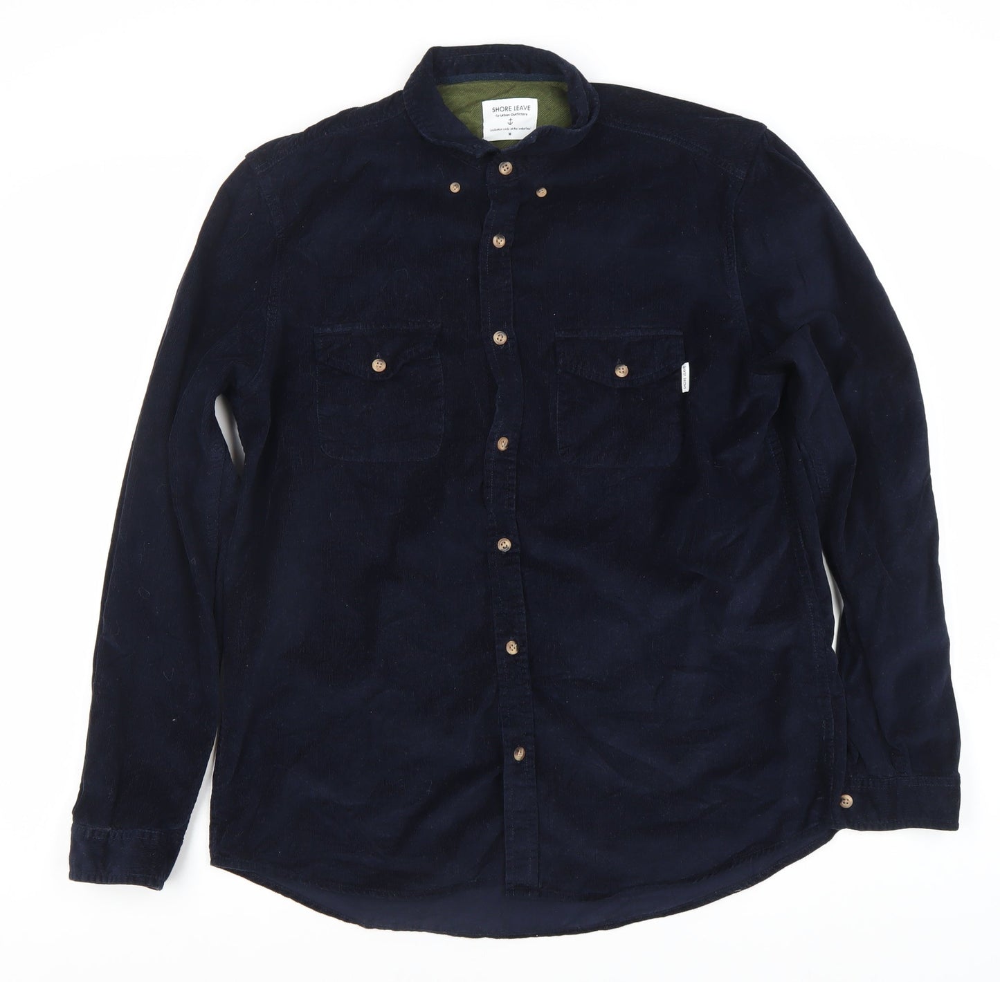 Shore Leave Men’s Blue Cotton Button-Up Shirt M
