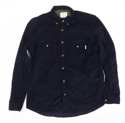 Shore Leave Men’s Blue Cotton Button-Up Shirt M