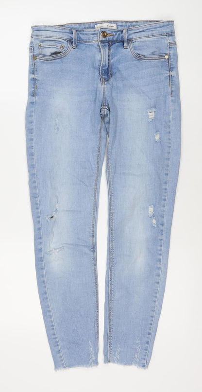 Womens UK Size 12 Stradivarius Slim Fit Skinny Blue Jeans