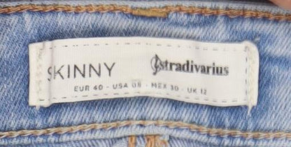 Womens UK Size 12 Stradivarius Slim Fit Skinny Blue Jeans