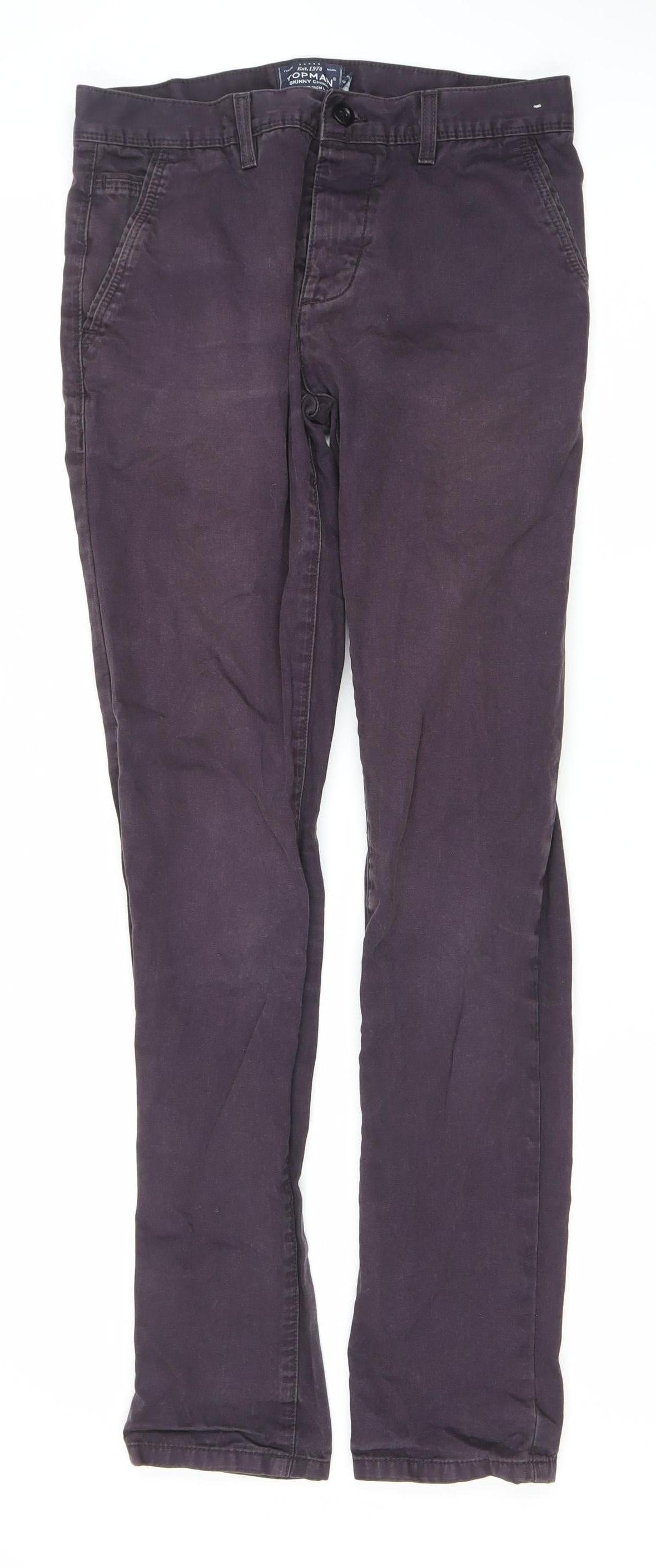 Unisex Adultss UK Size 30 Topman Slim Fit Skinny Purple Jeans