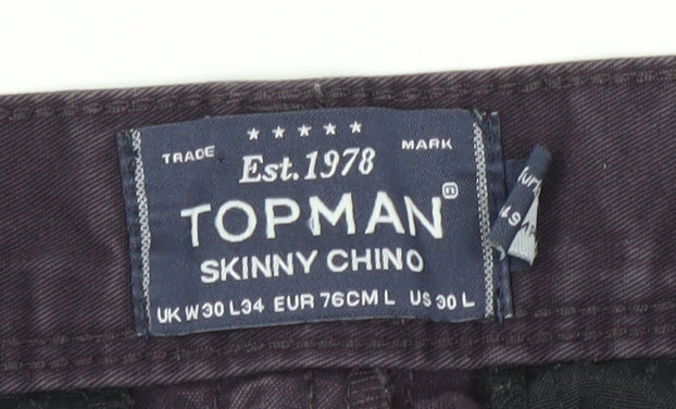 Unisex Adultss UK Size 30 Topman Slim Fit Skinny Purple Jeans