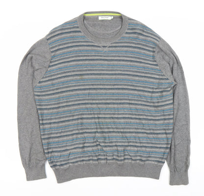 James Pringle Men's Grey Striped XL Pullover Jumper