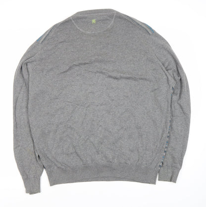 James Pringle Men's Grey Striped XL Pullover Jumper