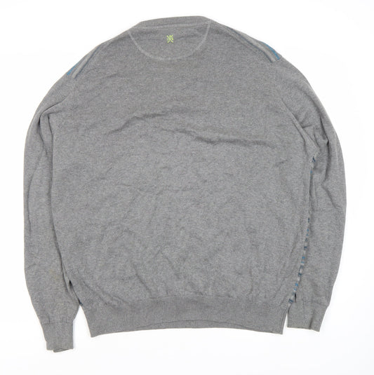 James Pringle Men's Grey Striped XL Pullover Jumper