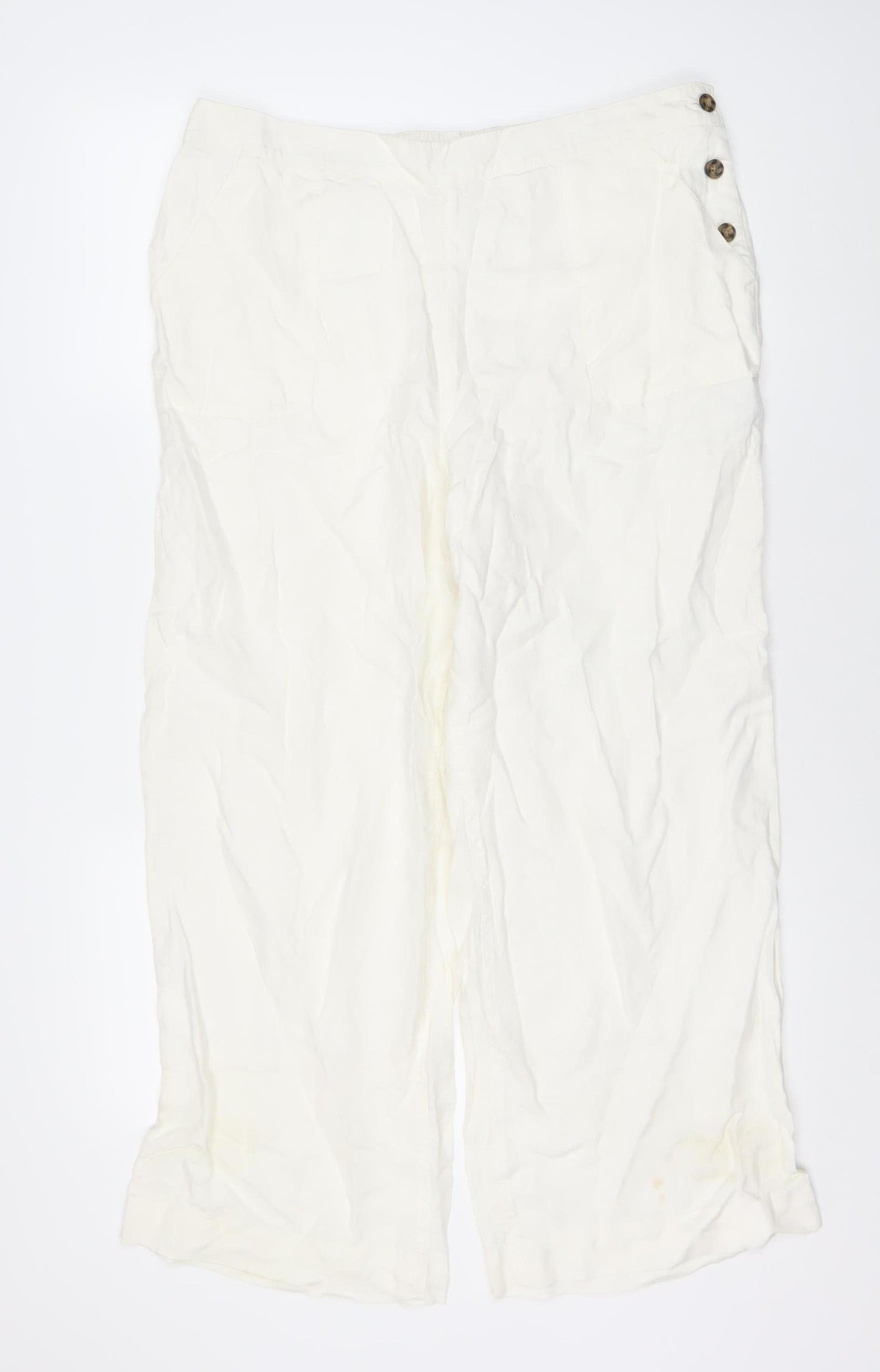 Womens UK Size L Monsoon   White Trousers