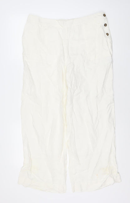 Womens UK Size L Monsoon   White Trousers
