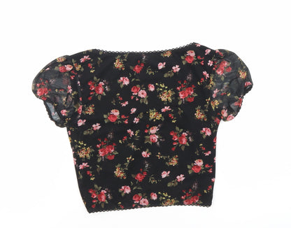 Womens UK Size XS Urban renewal Black Cropped Blouse