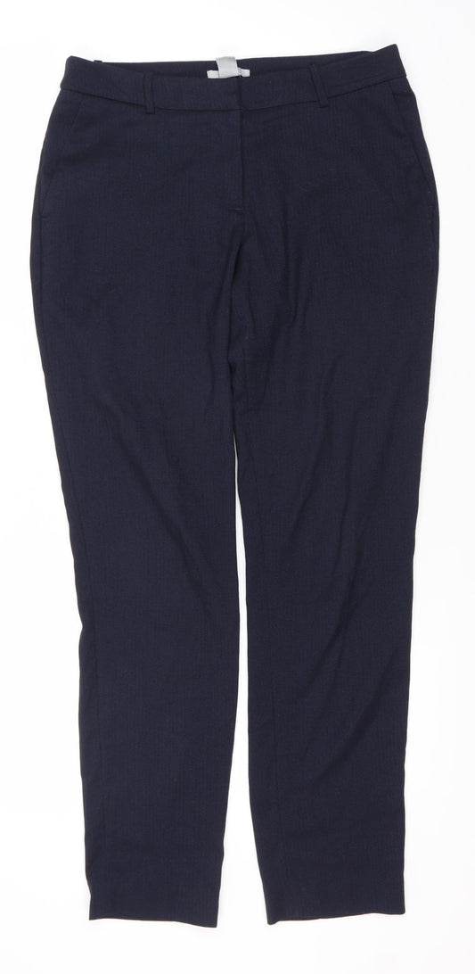 Womens UK Size 8 H&M Regular Fit Casual Blue Trousers