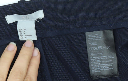 Womens UK Size 8 H&M Regular Fit Casual Blue Trousers