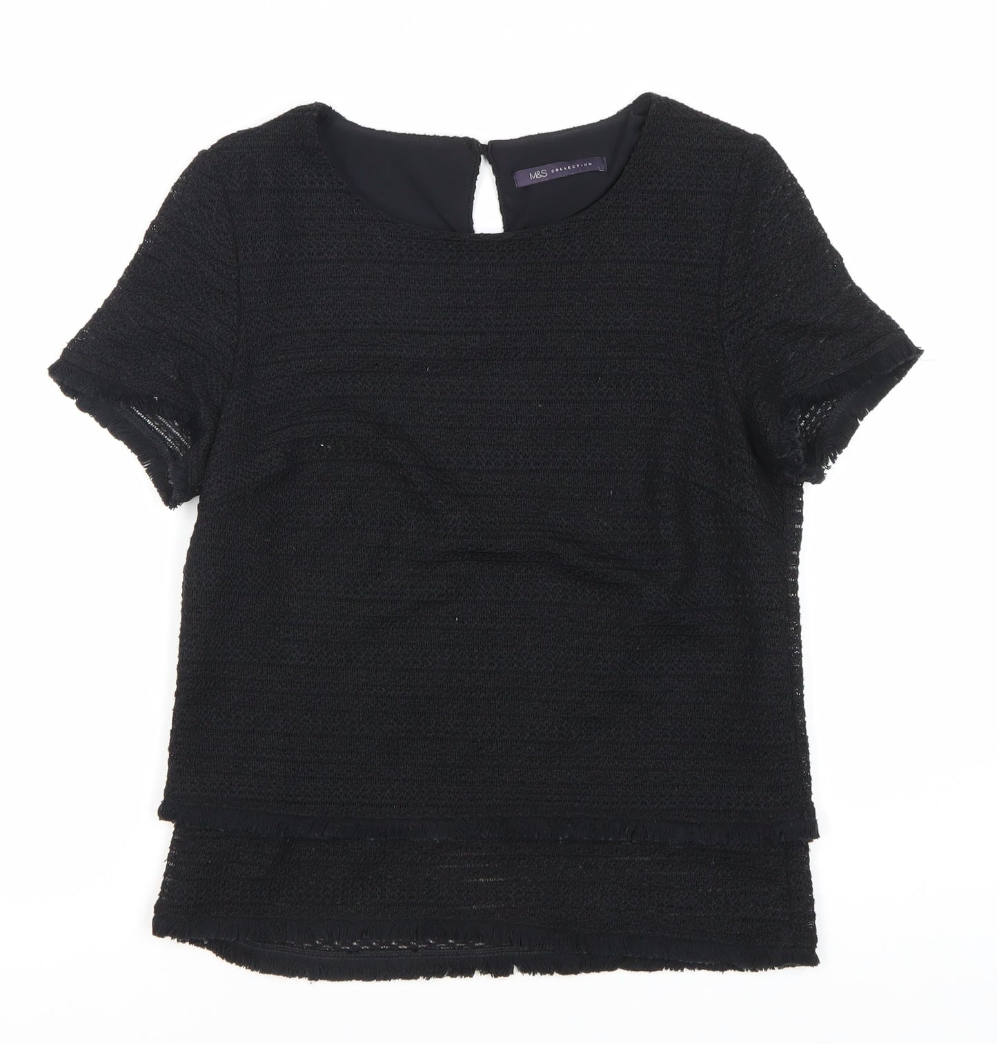 Womens UK Size 10 Marks and Spencer Black Basic Blouse