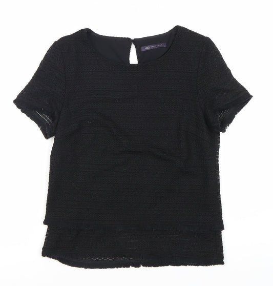 Womens UK Size 10 Marks and Spencer Black Basic Blouse