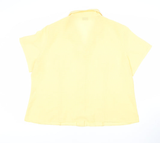 Bonmarche Women's Yellow Button-Up Shirt - Size 14