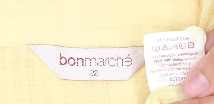 Bonmarche Women's Yellow Button-Up Shirt - Size 14