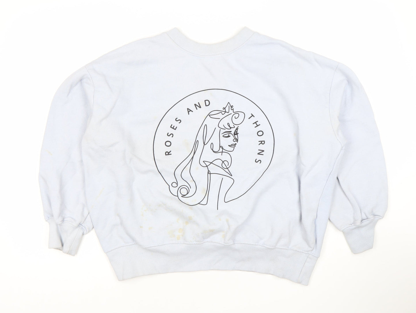 Reserved Women's White Pullover Sweatshirt, S, Cartoon Print