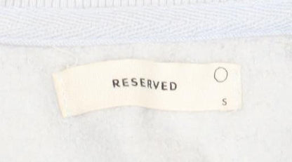 Reserved Women's White Pullover Sweatshirt, S, Cartoon Print