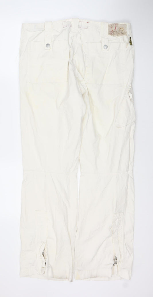 AJ Arma Kani Men's Ivory Slim Cargo Jeans, Size 36