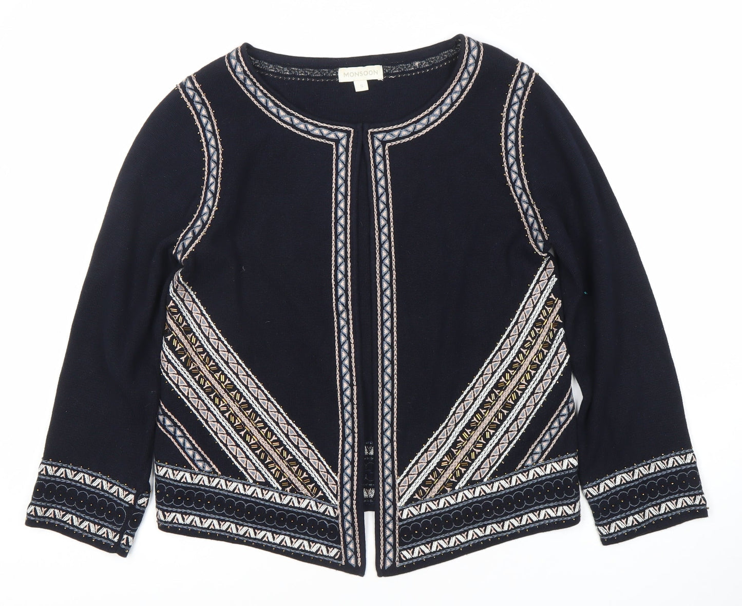 Womens UK Size S Monsoon Black Cardigan Jumper