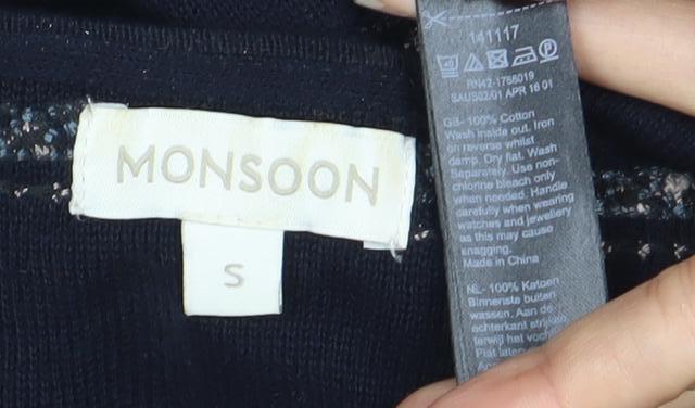 Womens UK Size S Monsoon Black Cardigan Jumper