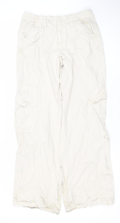 BDG Women's Beige Cargo Trousers, Size S, Cotton