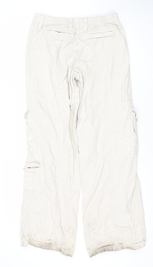 BDG Women's Beige Cargo Trousers, Size S, Cotton