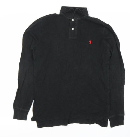 Ralph Lauren Men's Black Long Sleeve Polo Shirt S