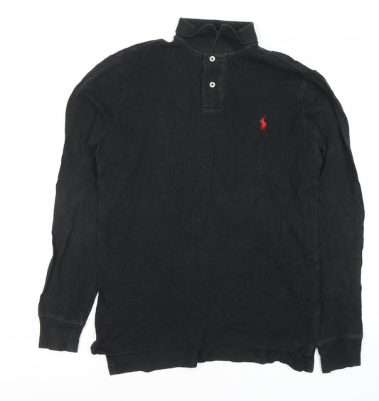 Ralph Lauren Men's Black Long Sleeve Polo Shirt S