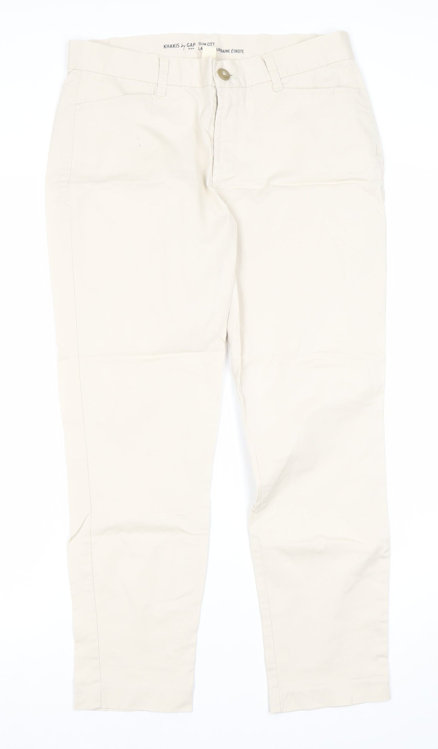Womens UK Size 8R Gap Slim Fit Chino Beige Trousers